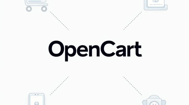 Создайте флат иллюстрацию, показывающую настройку кросс-продаж в OpenCart, с элементами интерфейса, товарами и элементами дизайна, представляющими процесс настройки. Create a flat illustration depicting the setup of cross-selling in OpenCart, featuring interface elements, products, and design elements representing the setup process.