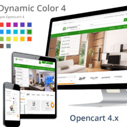 Dynamic Color 4.1 — настраиваемый мультицветный шаблон для Opencart, предлагающий современный веб-дизайн и функциональность для успешной электронной коммерции.