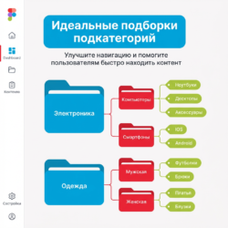 Продуманные подборки и подкатегории помогут улучшить структуру сайта и навигацию, чтобы пользователям было проще найти нужный контент — попробуйте уже сейчас.