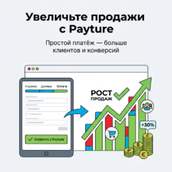 С системой оплаты Payture ваш бизнес получит мощный модуль для увеличения продаж и удобной онлайн-оплаты. Упростите процесс покупок для своих клиентов и повысьте конверсию – узнайте больше!