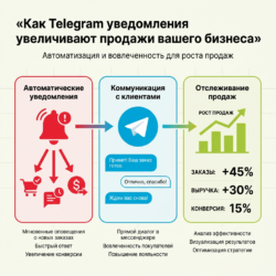 Узнайте, как Telegram автоматизирует уведомления и улучшает коммуникацию с клиентами. Следите за продажами и повышайте вовлеченность с помощью эффективных стратегий! Не упустите возможность, переходите по ссылке!