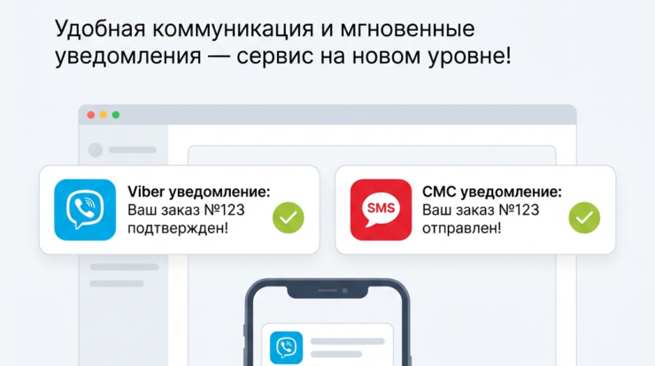 С Viber и СМС-уведомлениями ваш клиентский сервис выйдет на новый уровень! Удобная коммуникация и мгновенные уведомления о заказах сделают покупки еще проще и приятнее. Узнайте больше об этом инструменте, который улучшит опыт ваших клиентов!