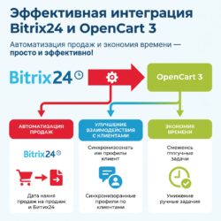 Интеграция Bitrix24 с OpenCart 3 делает управление интернет-магазином простым и эффективным: автоматизируйте продажи, улучшите взаимодействие с клиентами и экономьте время на рутине. Узнайте, как это работает!