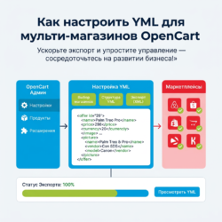 Настройте интеграцию с YML для вашего интернет-магазина на OpenCart и упростите управление мульти-магазинами. Ускорьте экспорт данных и облегите конфигурацию, чтобы сосредоточиться на развитии бизнеса — откройте для себя все преимущества прямо сейчас!