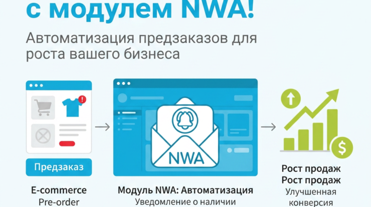 Используйте модуль NWA для предзаказов и улучшения продаж в электронной коммерции! Он автоматизирует управление запасами и маркетинговые стратегии, повышая клиентский интерес и оптимизируя ваши продажи. Убедитесь в его эффективности и откройте новые горизонты для своего бизнеса.
