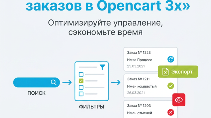 Оптимизируйте управление заказами в вашем интернет-магазине с помощью модуля поиска заказов для Opencart 3x. Упростите свой рабочий процесс и сэкономьте время на настройке и обработке заказов — узнайте больше по ссылке!