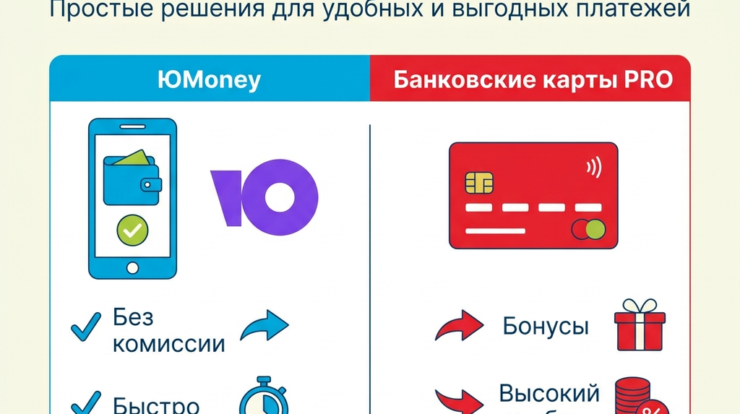 С ЮMoney вы получаете доступ к выгодным условиям и удобству при оплате товаров и услуг. Сравните банковские карты и электронные кошельки, выберите лучшее решение для ваших финансов и упрощайте ваши платежи. Узнайте подробнее!