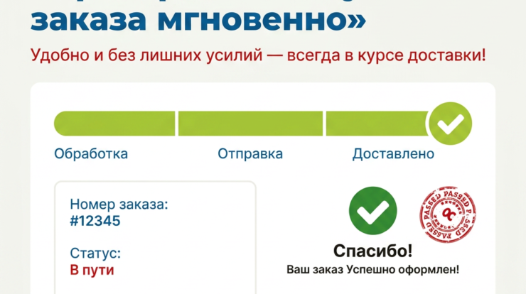 Узнайте статус вашего заказа в любое время с помощью нашей онлайн-системы! Просто зайдите в клиентский аккаунт и проверьте статус доставки — быстро, удобно и без лишних усилий.