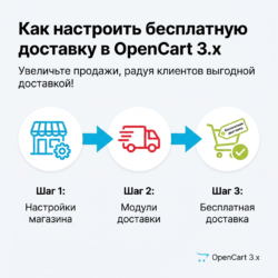 Настройка бесплатной доставки для OpenCart 3.x — это простой способ увеличить продажи вашего интернет-магазина. Упростите управление доставкой и порадуйте клиентов, предлагая им выгодные условия. Узнайте, как это сделать легко!