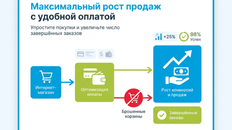 Увеличьте конверсию вашего интернет-магазина с помощью нашей новой системы оплаты! Оптимизируйте процесс транзакций и улучшите пользовательский опыт, что приведет к росту ваших продаж. Узнайте больше о возможностях!