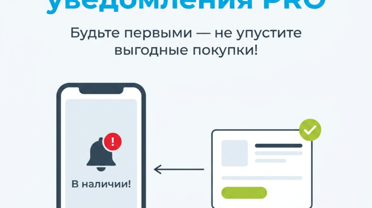 Будьте на шаг впереди с PRO! Уведомления о наличии товара позволяют мгновенно реагировать на обновления, чтобы не упустить выгодную покупку. Не упустите шанс — подпишитесь и будьте в курсе всех акций!