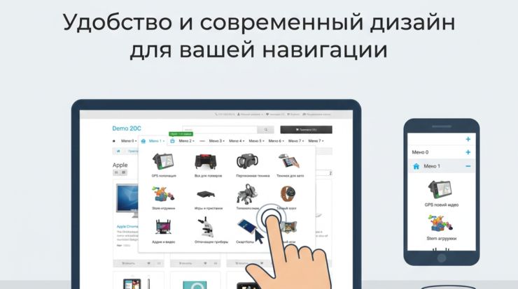 Преобразите свой сайт с мегаменю от 2OC! Удобная навигация и современный дизайн улучшат пользовательский интерфейс, сделая его более функциональным и отзывчивым. Узнайте, как это работает, по ссылке!