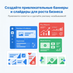 Увеличьте рост вашего бизнеса с помощью креативных слайдеров и баннеров! Мы предлагаем визуальный контент, который привлечет клиентов и сделает вашу рекламу запоминающейся. Узнайте больше о наших решениях и преобразите свой маркетинг!