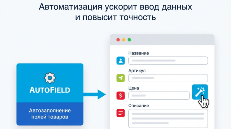 Автозаполнение полей товаров значительно упростит вашу работу в электронной коммерции, сэкономив время на рутинных задачах. Откройте для себя, как автоматизация сделает управление данными более эффективным!