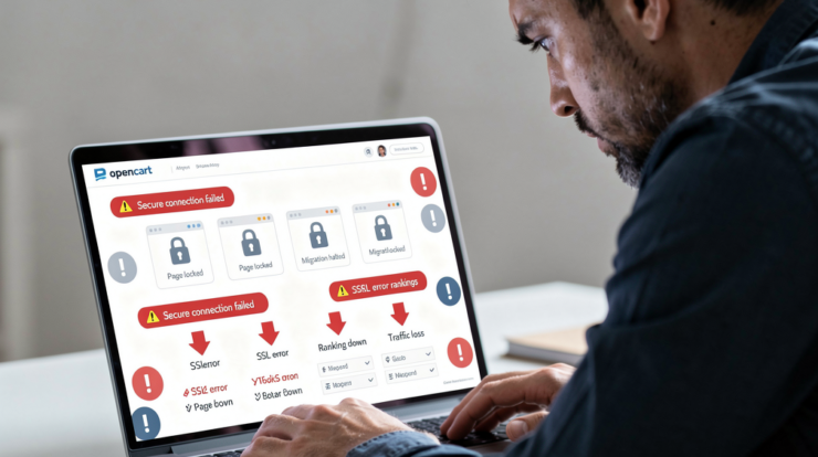 Как перейти на HTTPS в OpenCart: избежите потери трафика, оптимизируйте редиректы и внутренние ссылки, настройте SSL и каноникализацию для успешного перехода.