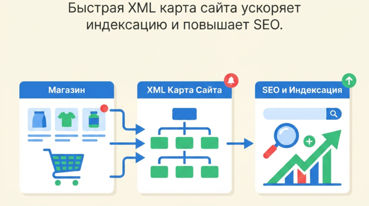 Ускорьте SEO вашего магазина с помощью сверхскоростной XML карты сайта! Она упрощает работу с данными и значительно улучшает индексацию, позволяя вашим страницам быстрее попадать в поисковые результаты. Откройте для себя, как оптимизация может изменить вашу видимость онлайн!