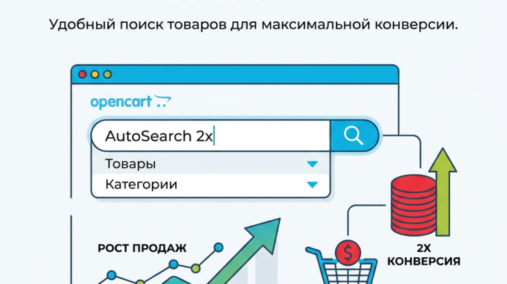 Увеличьте конверсию своего онлайн-магазина с модулем AutoSearch для Opencart. Он оптимизирует поиск товаров, делая его привычным и удобным для покупателей, что приводит к росту ваших продаж. Узнайте больше!